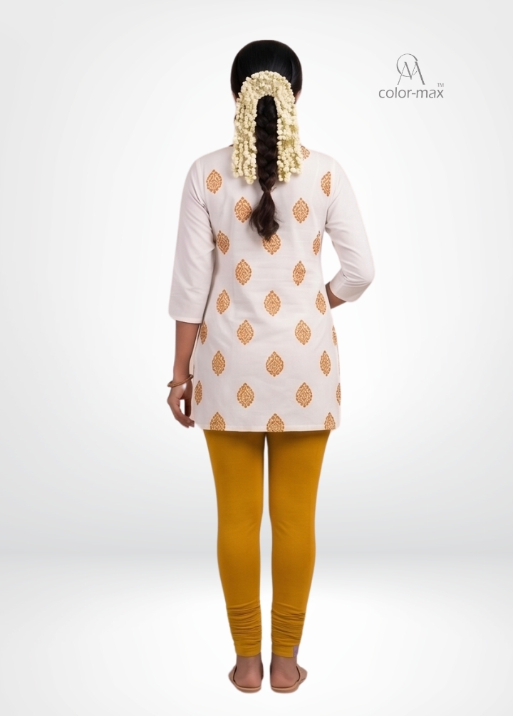 MUSTED - Premium Cotton Lycra Chudi Leggings - Hover